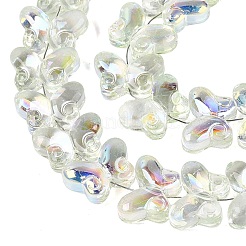 Perles de verre transparentes galvanisées avec peinture de cuisson&nbsp;EGLA-Q136-03A-04