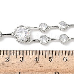Y-Halsketten aus Messing mit klarem Zirkonia&nbsp;NJEW-G183-06P-02