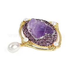 Rohe natürliche Amethystanhänger&nbsp;KK-P282-03G-B