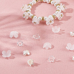 600 pièce 10 styles de perles d'imitation en plastique ABS et de capuchons de perles en acrylique&nbsp;OACR-SC0002-34