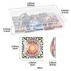 20 Stück bedruckte quadratische Glascabochons&nbsp;GGLA-FS0001-18