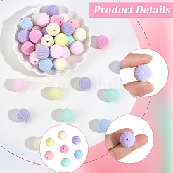 40 pièce de perles acryliques opaques floquées&nbsp;OACR-PA0001-95