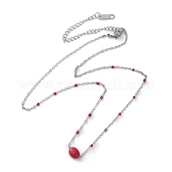 Colliers à chaîne en acier inoxydable 304 avec émail rouge&nbsp;NJEW-A045-08P