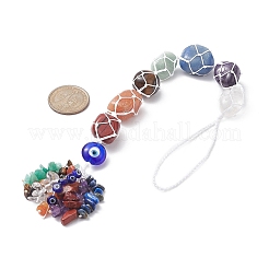 Decorazioni pendenti tascabili con pietre preziose naturali da 7 chakra&nbsp;HJEW-JM01049-02