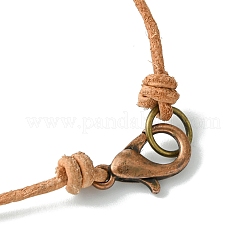 Rondell synthetische türkis europäische Perle Rindsleder Lederband Halsband Halsketten&nbsp;NJEW-JN04984