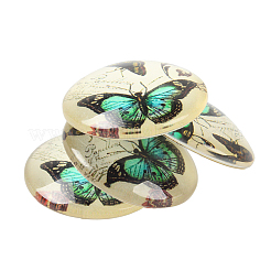 Schmetterling bedrucktes Glas halbrund / Kuppel Cabochons&nbsp;GGLA-N004-12mm-C
