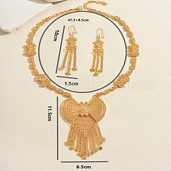 Set di orecchini e collane vintage in lega con fiocco cavo e nappe per donna&nbsp;XI4040