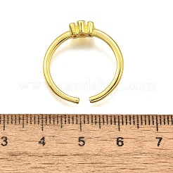 Bagues de manchette en laiton micro pavé de zircone cubique pour femmes&nbsp;RJEW-H247-35G-01