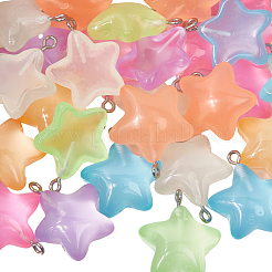 42pcs 7 colores colgantes de resina transparente luminosa&nbsp;RESI-SP0001-38