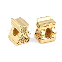 Laiton micro pavé de perles de zircone cubique claires&nbsp;CU-CBA765C-15G