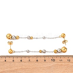 Boucles d'oreilles à pampilles rondes bicolores en acier inoxydable 304&nbsp;EJEW-A136-05A-GP