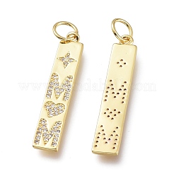 Pendenti in zirconi cubici trasparenti in micro pavè di ottone&nbsp;ZIRC-I048-08G