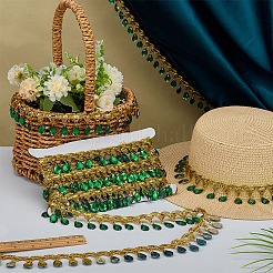 Polyester-Spitzenband mit Kunststoff-Anhänger-Quaste&nbsp;DIY-WH0656-11A