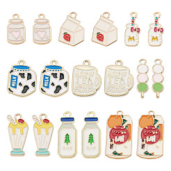 36 pièces 9 styles pendentifs en émail en alliage de placage de rack&nbsp;ENAM-TA0003-67