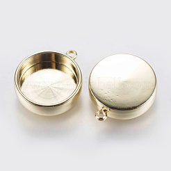 Colgante de latón cabochon ajustes&nbsp;KK-G338-09G