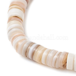 Bracelets extensibles en turquoise synthétique et perles de coquillages d'eau douce naturels pour femmes&nbsp;BJEW-JB12020