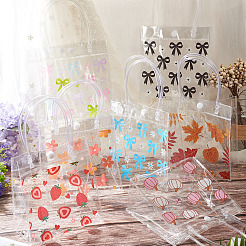 Sacs cadeaux rectangulaires transparents en PVC imprimé&nbsp;ABAG-TADJ0002-002G