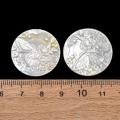 Cabochons sculptés en coquille blanche naturelle&nbsp;SHEL-G024-01C
