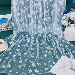 Tissu à mailles en polyester à motif de flocons de neige&nbsp;DIY-WH0581-12A