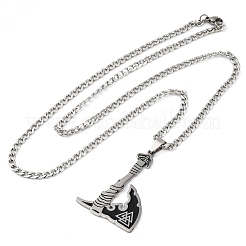 Collares colgantes de titanio y acero inoxidable 201 de estilo vikingo&nbsp;NJEW-C066-11P