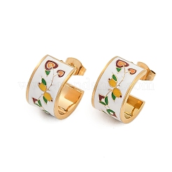304 Edelstahl Blumen Ohrstecker für Damen&nbsp;EJEW-B114-03G