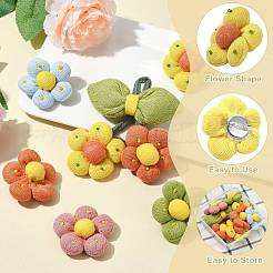 6 broche de algodón con flores de 6 estilos&nbsp;JEWB-CJ0001-72