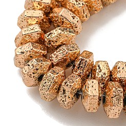 Fili di perle di roccia lavica naturale elettrodeposta&nbsp;G-I360-G01-02