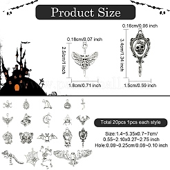 Pendenti in lega di stile tibetano a tema Halloween 20 pz 20 stili&nbsp;TIBEP-YW0001-91