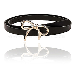 Kettengürtel aus PU-Leder mit Schleife aus Legierung für Damen&nbsp;AJEW-WH20019-67G-01