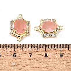 Breloques de connexion en laiton serties de micro-pavés de zircone cubique et de verre&nbsp;GL-CBA86BA-01G-E