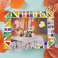 3pcs 3 Stil Blatt- und Blumenrahmen Kohlenstoffstahl Stanzschablonen&nbsp;DIY-SZ0004-18