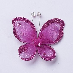 Décoration de papillon de polyester&nbsp;DIY-WH0018-03H