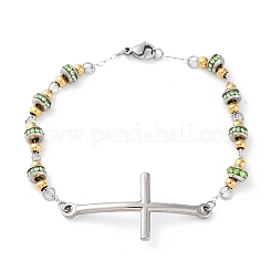 201 bracelets à maillons en acier inoxydable&nbsp;BJEW-A032-01GP-01