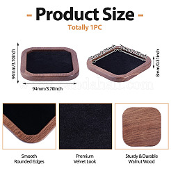 1 pieza de madera con placa de joyería de terciopelo&nbsp;ODIS-TA0001-10