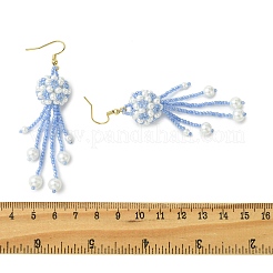 Ohrringe mit Glasperlenquaste und Glasperlen&nbsp;EJEW-MZ00727-01