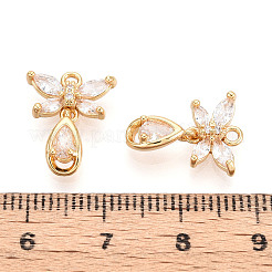 Messing micro pave klare zirkonia anhänger&nbsp;KK-T078-05G-01