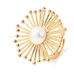 Bracciale aperto da donna con perline a conchiglia in acciaio inossidabile 304&nbsp;RJEW-E301-01D