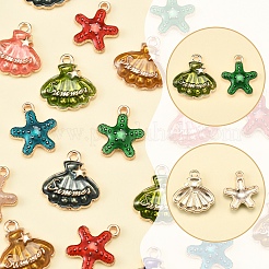 40pcs 10 styles de pendentifs en émail en alliage&nbsp;ENAM-FS0002-66