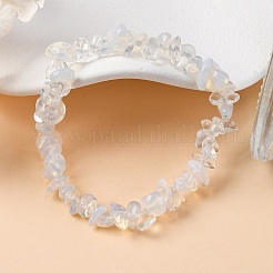Braccialetti unisex elasticizzati con perline opalite chip&nbsp;BJEW-S143-10