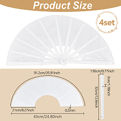 Éventail à main en tissu&nbsp;DIY-WH0579-95A