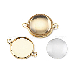 DIY Blanko-Kuppel 201 Edelstahl Cabochon-Anschluss-Herstellungskits&nbsp;DIY-FS0008-30