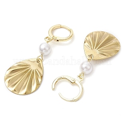 201 orecchini a cerchio in acciaio inossidabile con perle di conchiglia&nbsp;EJEW-JE06181-01