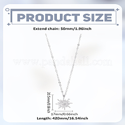 Collier avec pendentif en alliage de zinc et chaîne en câble en forme de soleil&nbsp;NJEW-LP0003-21P