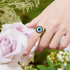 10 verstellbares Ringset mit bösem Blick aus Kunststoff&nbsp;RJEW-AR0002-04