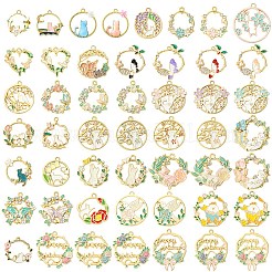 28 Stück 7 Arten Legierung Emaille Anhänger&nbsp;ENAM-YW0004-90