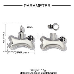 Anhänger aus Edelstahl 304 mit schwarzer Emaille&nbsp;SA-OY003-61P