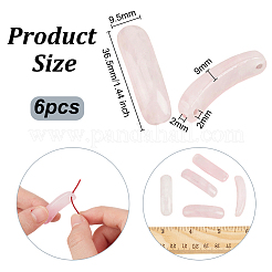 6 breloque connecteur en quartz rose naturel&nbsp;G-OC0005-91C