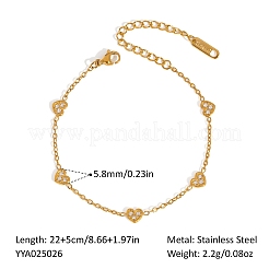 Fußkettchen aus 304 Edelstahl mit Mikropavé und klaren Zirkonia-Gliedern für Damen&nbsp;XX6576-27