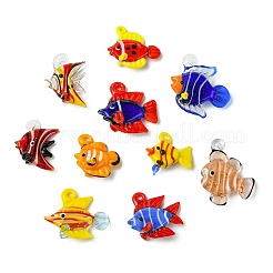 10pcs 10 Arten handgemachte Bunte Malerei-Anhänger&nbsp;LAMP-CJ0002-51