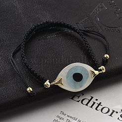 Böser Blick Acryl-Gliederarmbänder&nbsp;BJEW-U027-01G